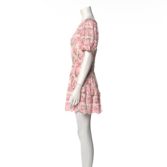 LOVESHACKFANCY AUGUSTINE FLORAL MINI DRESS (M) but fits more like a SMALL - Picture 3 of 4